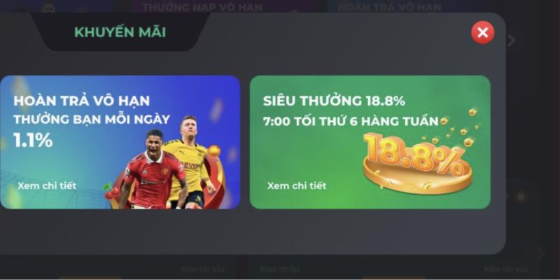 Chương trình ưu đãi hoàn trả dành cho thể thao